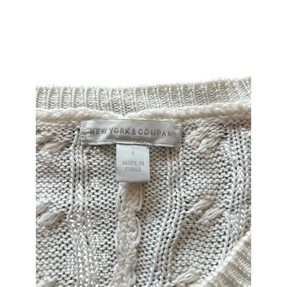 New York & Company Women's White Knitted Top - Picture 4 of 6